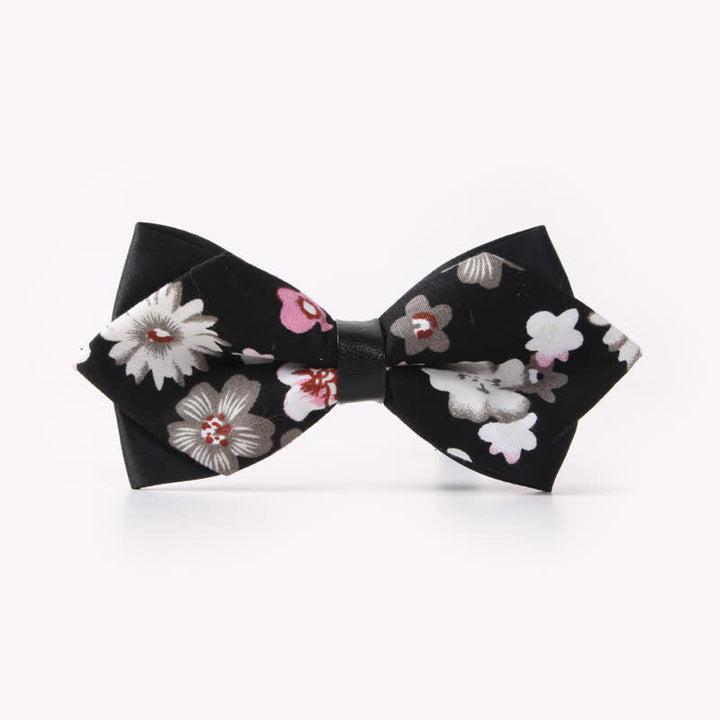 Doppellagige, spitz zulaufende Baumwoll-Fliege mit Blumendruck für Herren - Stil #23 - image 27