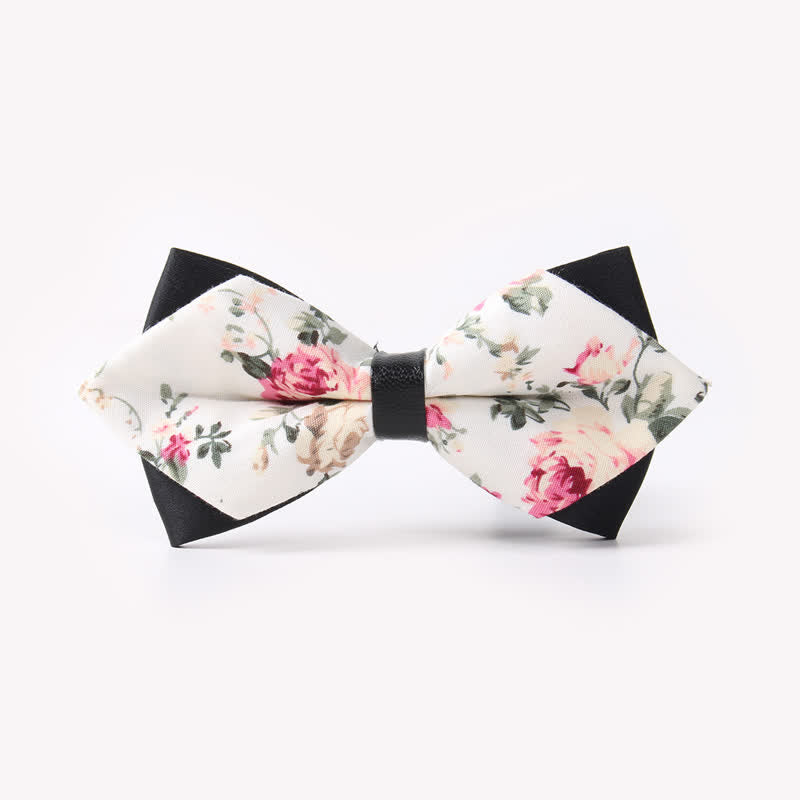 Doppellagige, spitz zulaufende Baumwoll-Fliege mit Blumendruck für Herren - Stil #29 - image 33
