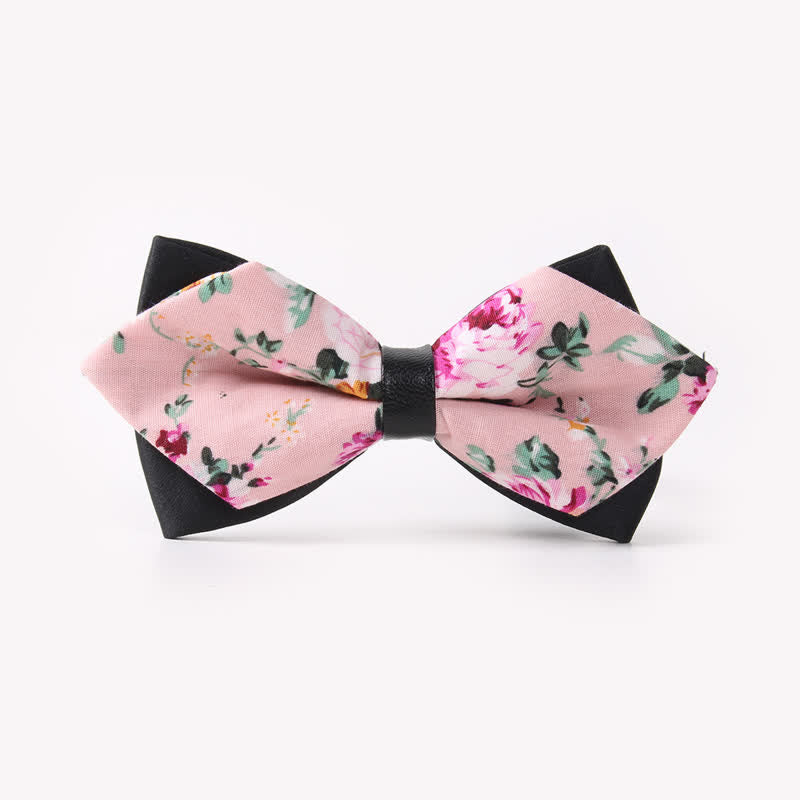 Doppellagige, spitz zulaufende Baumwoll-Fliege mit Blumendruck für Herren - Stil #30 - image 34