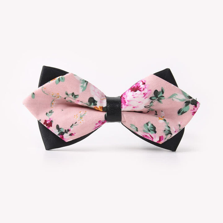 Doppellagige, spitz zulaufende Baumwoll-Fliege mit Blumendruck für Herren - Stil #30 - image 34