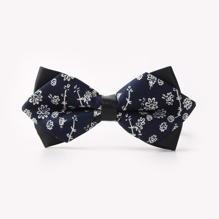 Doppellagige, spitz zulaufende Baumwoll-Fliege mit Blumendruck für Herren - Stil #6 - image 10