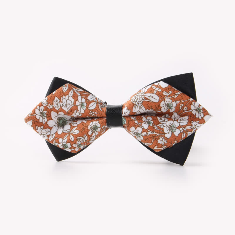 Doppellagige, spitz zulaufende Baumwoll-Fliege mit Blumendruck für Herren - Stil #14 - image 18