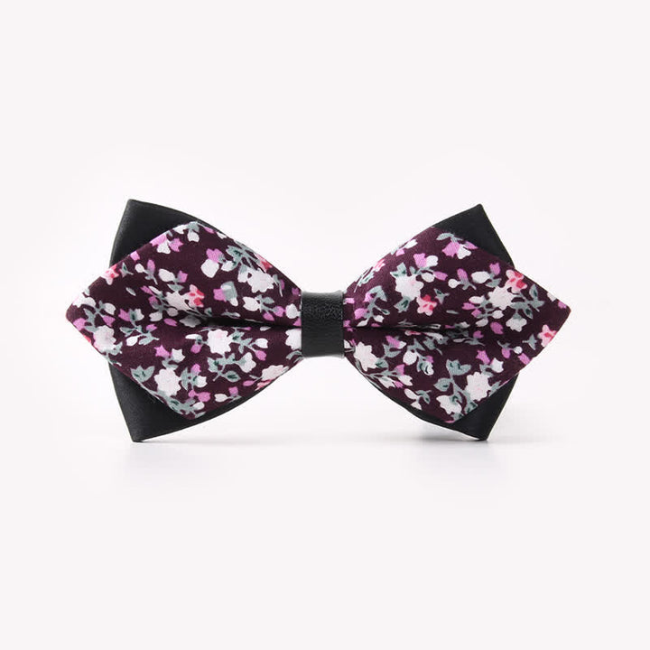 Doppellagige, spitz zulaufende Baumwoll-Fliege mit Blumendruck für Herren - Stil #5 - image 9