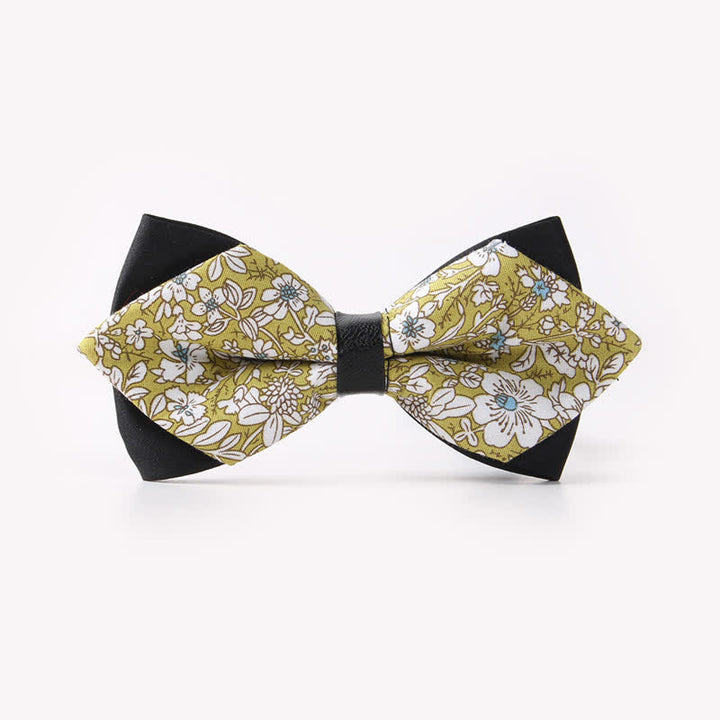 Doppellagige, spitz zulaufende Baumwoll-Fliege mit Blumendruck für Herren - Stil #12 - image 16