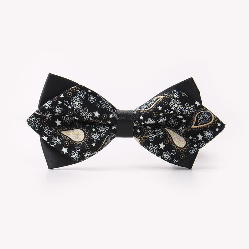 Doppellagige, spitz zulaufende Baumwoll-Fliege mit Blumendruck für Herren - Stil #25 - image 29