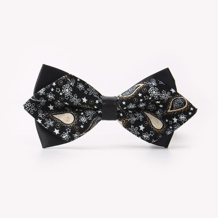 Doppellagige, spitz zulaufende Baumwoll-Fliege mit Blumendruck für Herren - Stil #25 - image 29