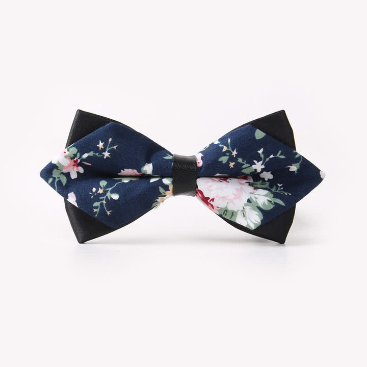 Doppellagige, spitz zulaufende Baumwoll-Fliege mit Blumendruck für Herren - Stil #28 - image 32