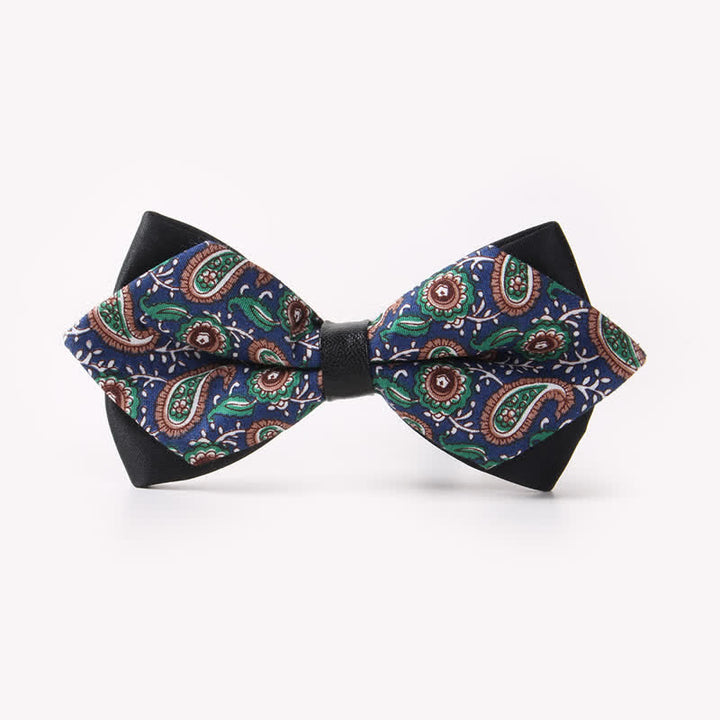 Doppellagige, spitz zulaufende Baumwoll-Fliege mit Blumendruck für Herren - Stil #19 - image 23