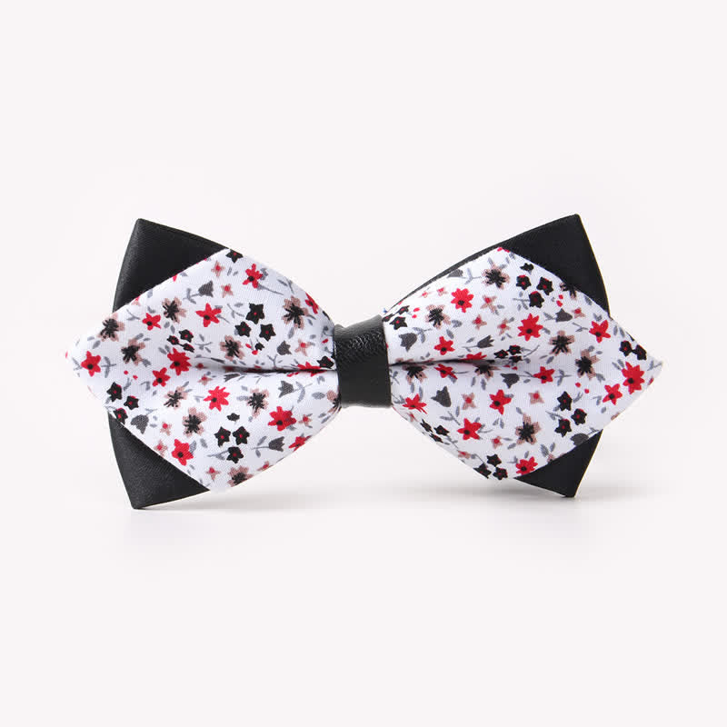 Doppellagige, spitz zulaufende Baumwoll-Fliege mit Blumendruck für Herren - Stil #18 - image 22