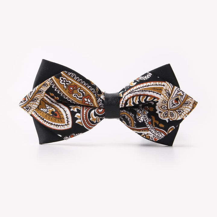 Doppellagige, spitz zulaufende Baumwoll-Fliege mit Blumendruck für Herren - Stil #15 - image 19