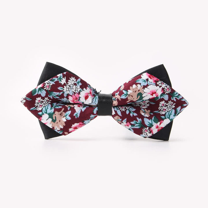 Doppellagige, spitz zulaufende Baumwoll-Fliege mit Blumendruck für Herren - Stil #17 - image 21