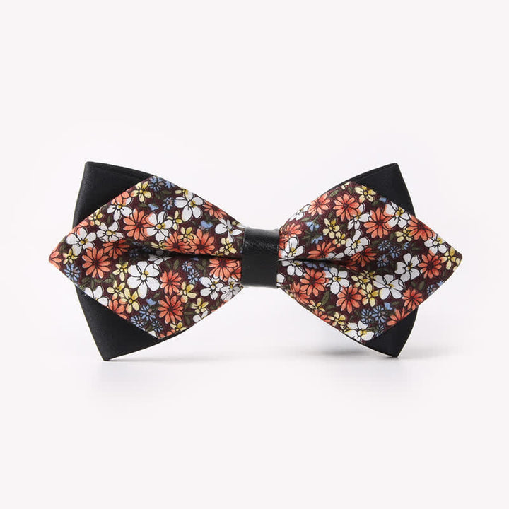 Doppellagige, spitz zulaufende Baumwoll-Fliege mit Blumendruck für Herren - Stil #22 - image 26