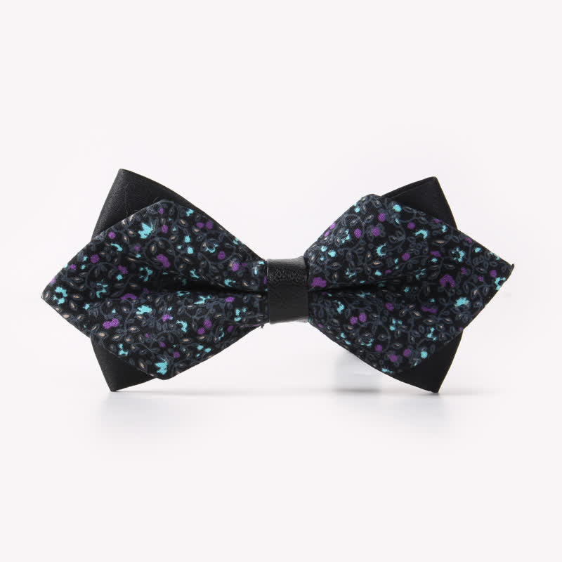 Doppellagige, spitz zulaufende Baumwoll-Fliege mit Blumendruck für Herren - Stil #24 - image 28