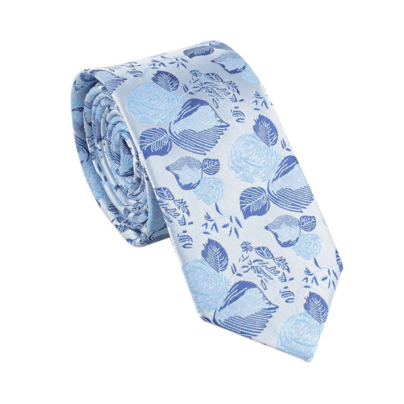 Männer Hochzeit Party Freizeitanzug Schlanke Blumenkrawatte - Himmelblau - image 6