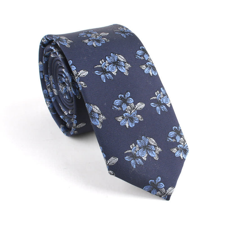 Klassische Chic Gentleman Schlanke Blumen-Krawatte für Herren - Marineblau - image 4