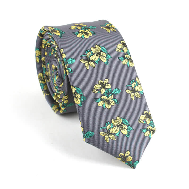 Klassische Chic Gentleman Schlanke Blumen-Krawatte für Herren - Grau - image 0
