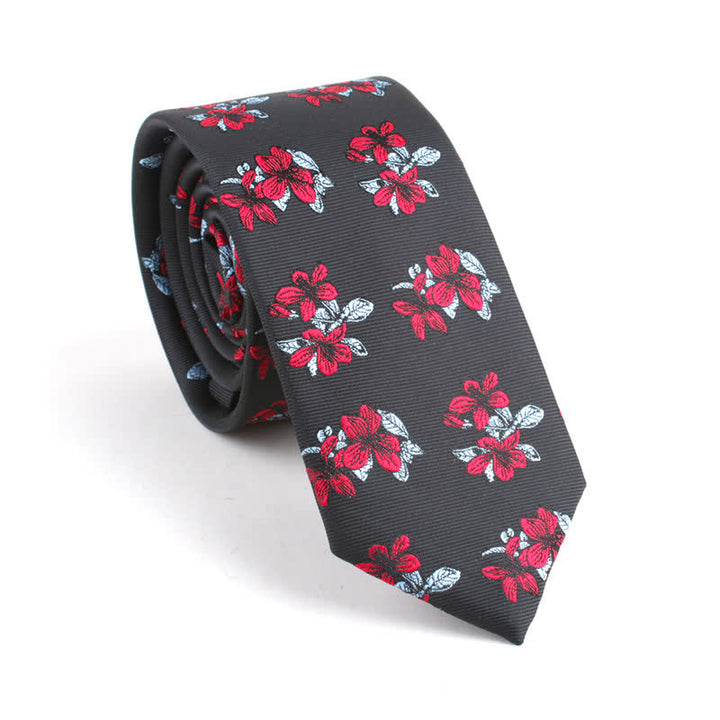 Klassische Chic Gentleman Schlanke Blumen-Krawatte für Herren - Schwarz - image 2