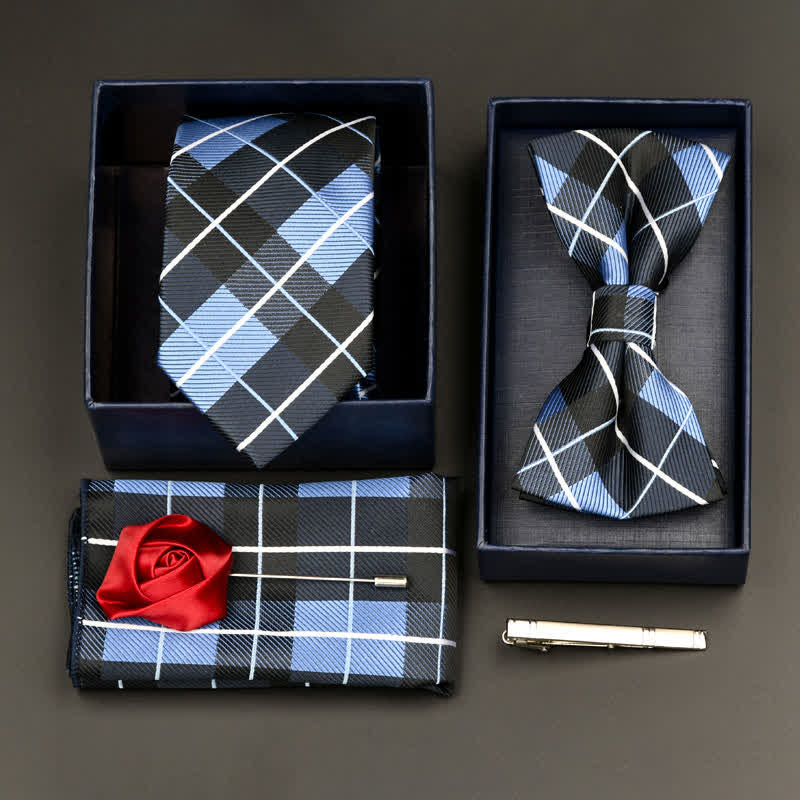 5-tlg. Set für formelle Geschäftskrawatten und Fliegen für Herren - Stil #10 - image 10