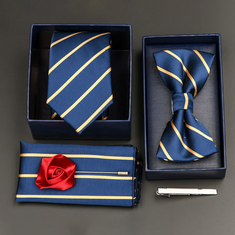 5-tlg. Set für formelle Geschäftskrawatten und Fliegen für Herren - Stil #13 - image 13