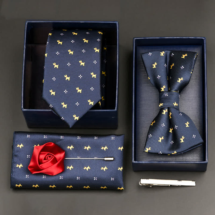 5-tlg. Set für formelle Geschäftskrawatten und Fliegen für Herren - Stil #11 - image 11