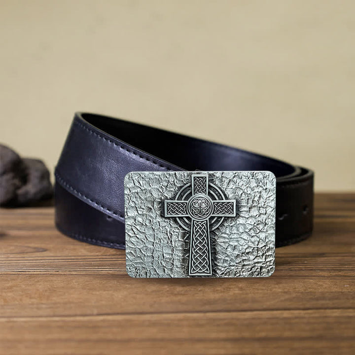 Herren DIY-Gürtel im mittelalterlichen Stil mit keltischer Kreuzschnalle aus Leder