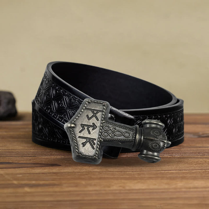DIY-Brutal-Viking-Hammer-Schnalle Ledergürtel für Männer