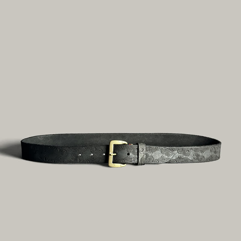 Zarter Vintage-Gürtel mit Blumenprägung aus Leder
