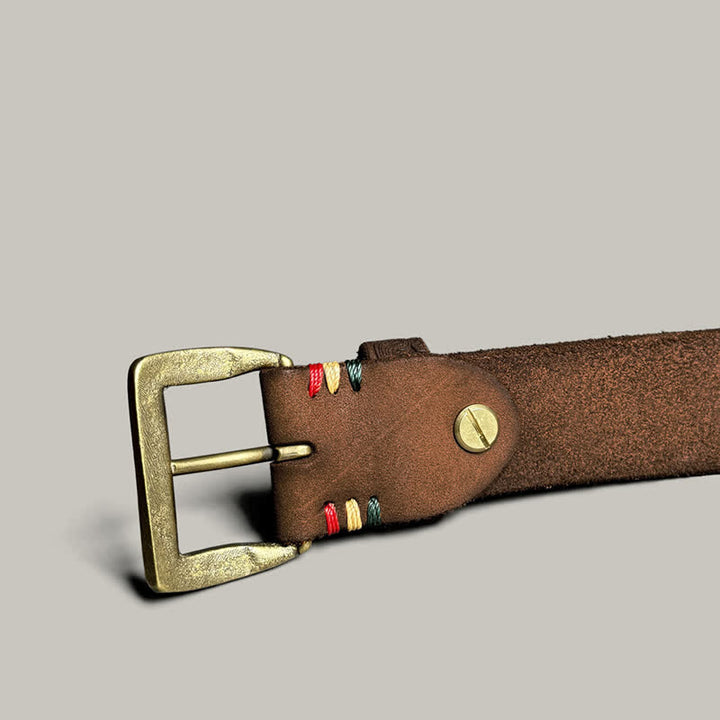 Zarter Vintage-Gürtel mit Blumenprägung aus Leder