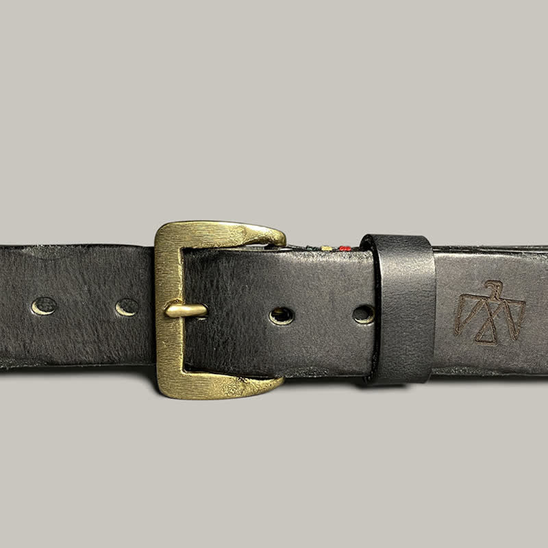 Freizeit Retro Ledergürtel mit lasergraviertem Totemmuster