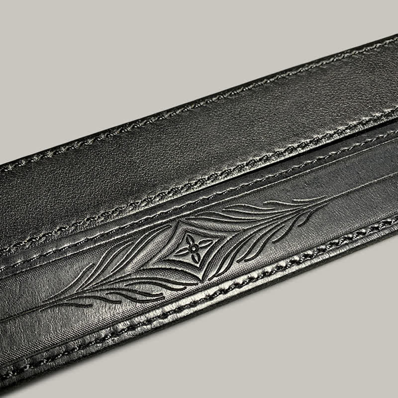 Klassischer, modischer, mit Blumen bedruckter Ledergürtel