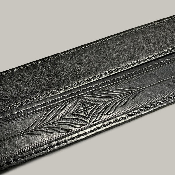 Klassischer, modischer, mit Blumen bedruckter Ledergürtel