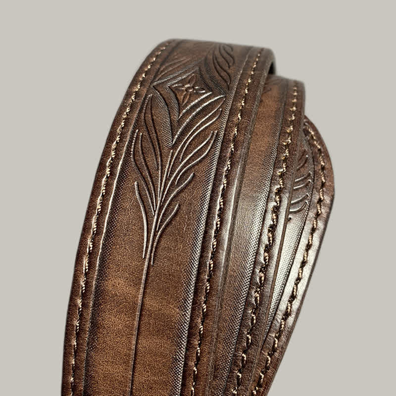 Klassischer, modischer, mit Blumen bedruckter Ledergürtel