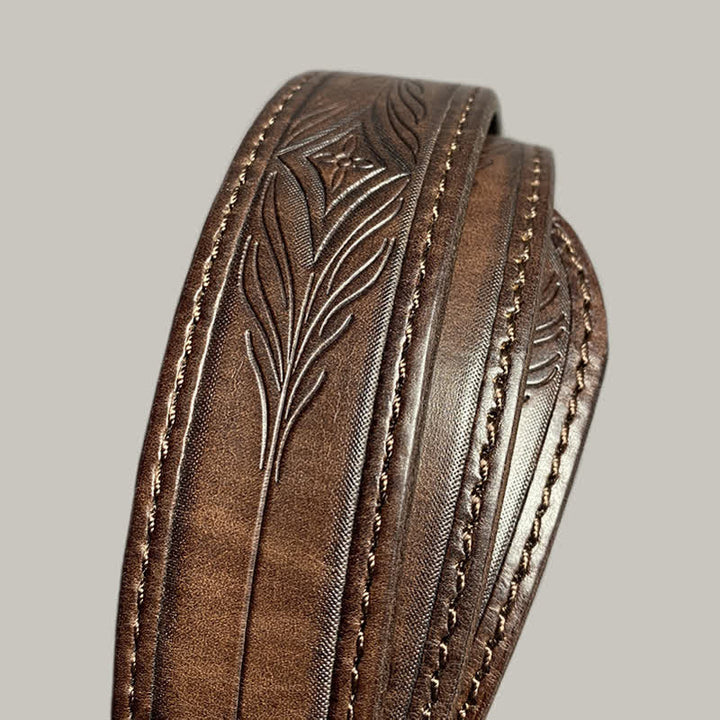 Klassischer, modischer, mit Blumen bedruckter Ledergürtel