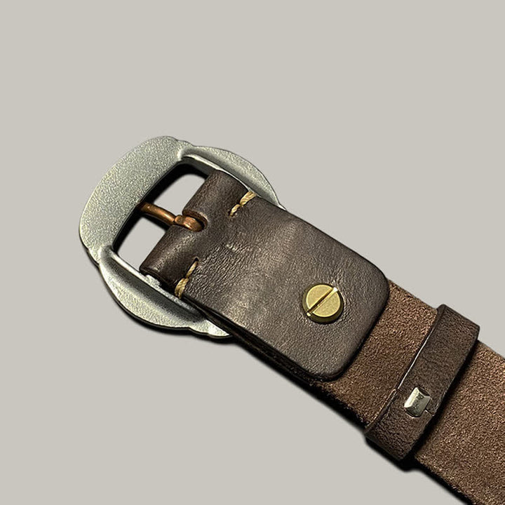 Retro geprägter Sonnemuster Gürtel mit silberner Schnalle aus Leder