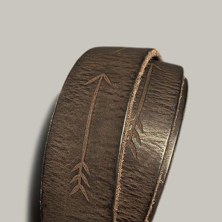 Retro geprägter Sonnemuster Gürtel mit silberner Schnalle aus Leder