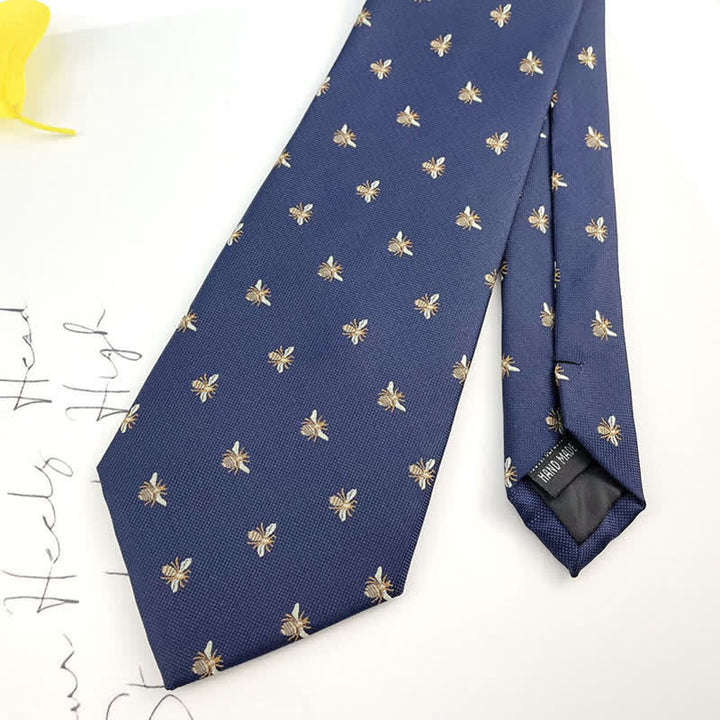 Krawatte mit niedlichen Honigbienen-Motiven für Herren