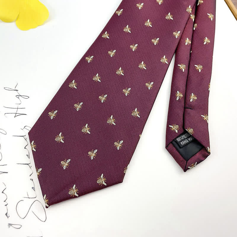 Krawatte mit niedlichen Honigbienen-Motiven für Herren