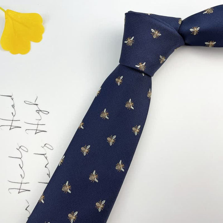 Krawatte mit niedlichen Honigbienen-Motiven für Herren