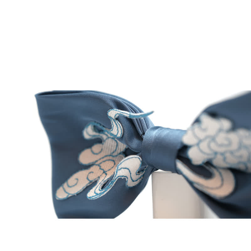 Herren Blau Weißer Wolken Doppellagiger Fliege