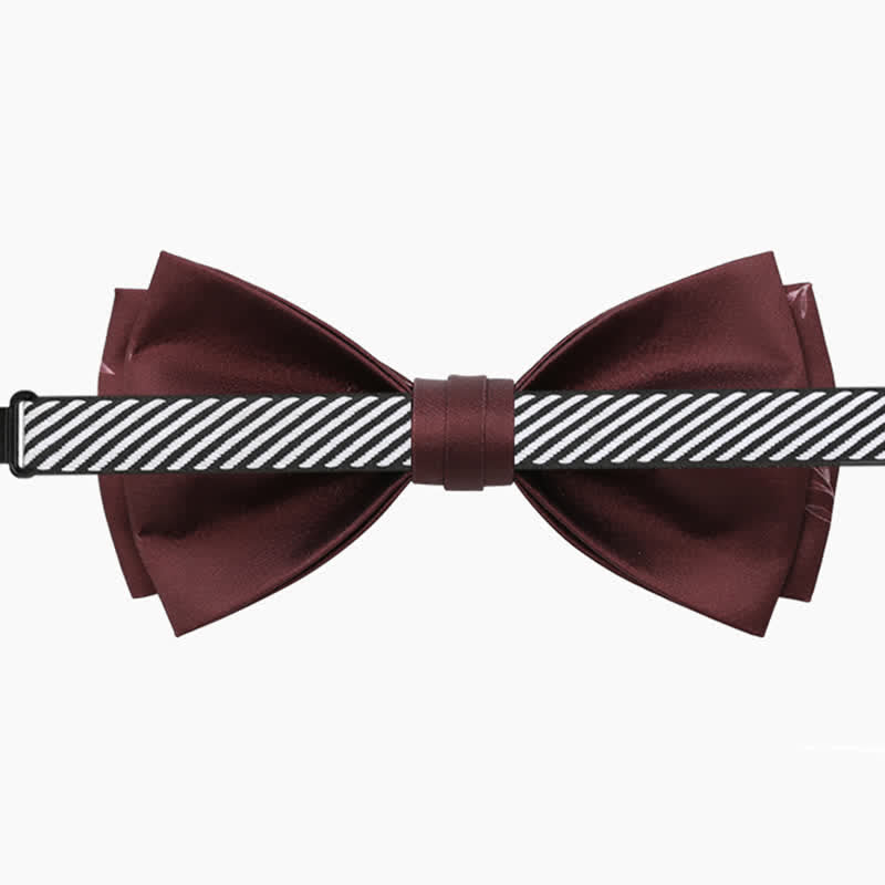 Elegante Herrenfliege in Weinrot mit Weidenmuster