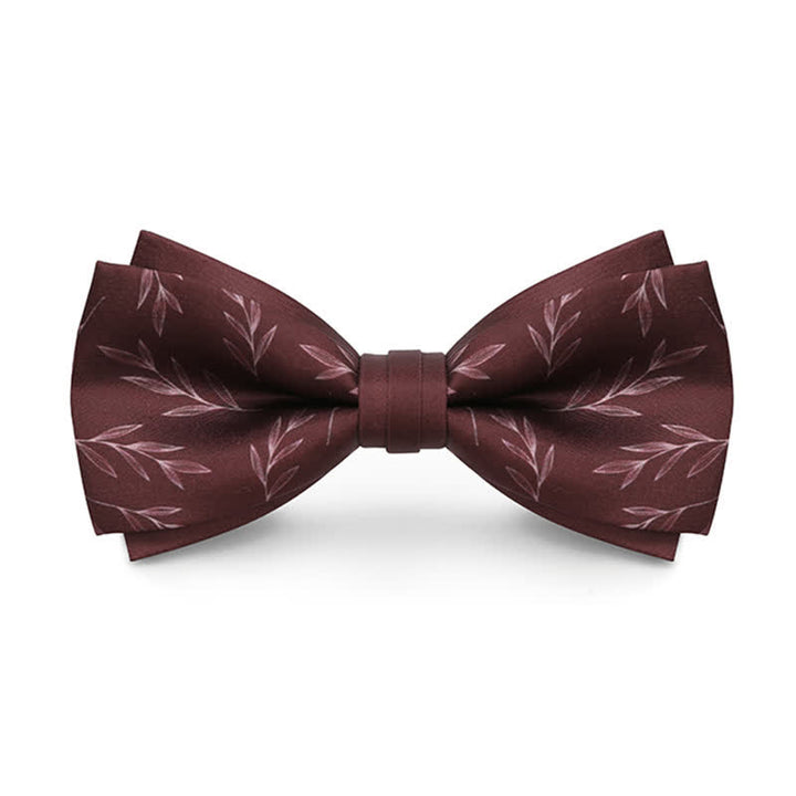 Elegante Herrenfliege in Weinrot mit Weidenmuster