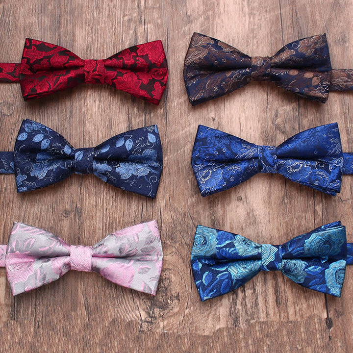 Herren Vintage-Stil Florale Gestreifte Fliege