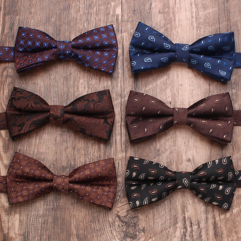 Herren Vintage-Stil Florale Gestreifte Fliege