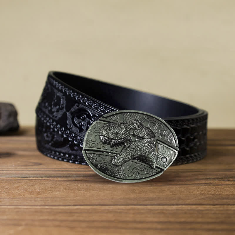DIY Ledergürtel für Herren mit verstecktem Dinosaurier-Klappmesser