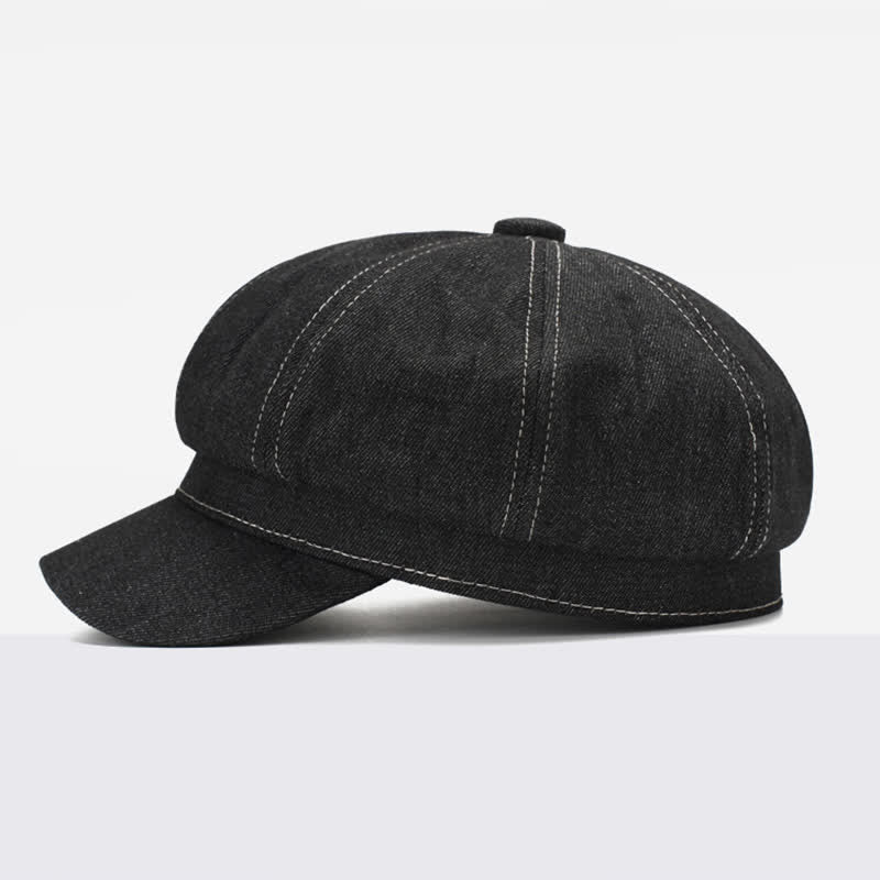 White Line Denim Newsboy Visor Beret Hut - image 4