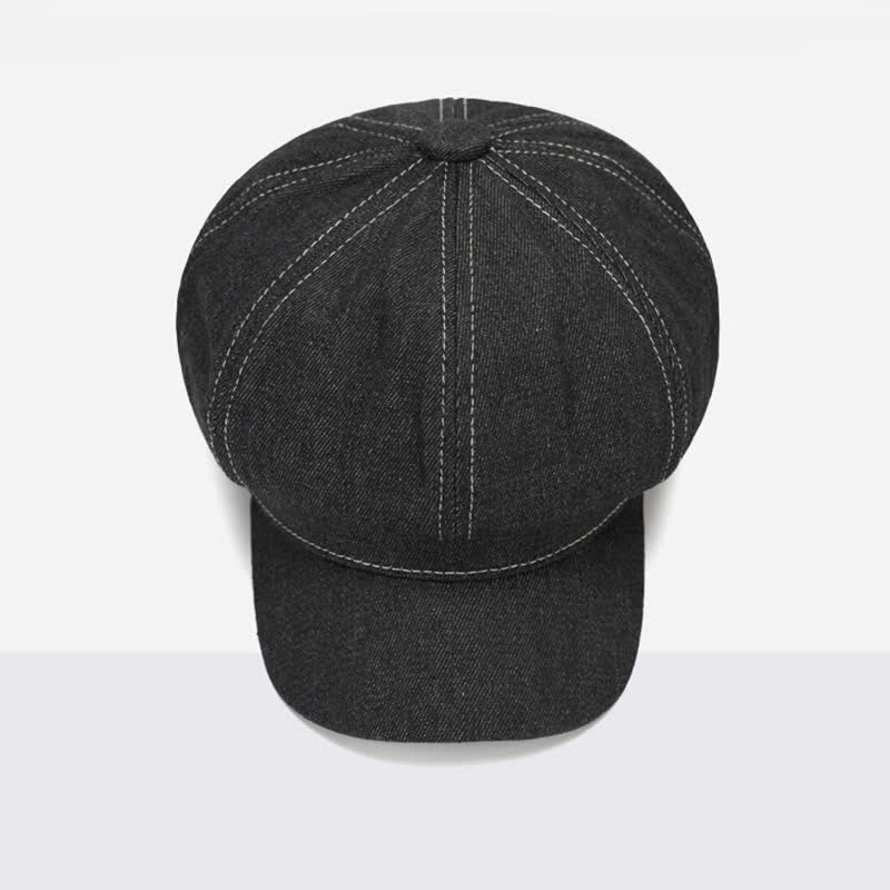 White Line Denim Newsboy Visor Beret Hut - image 5