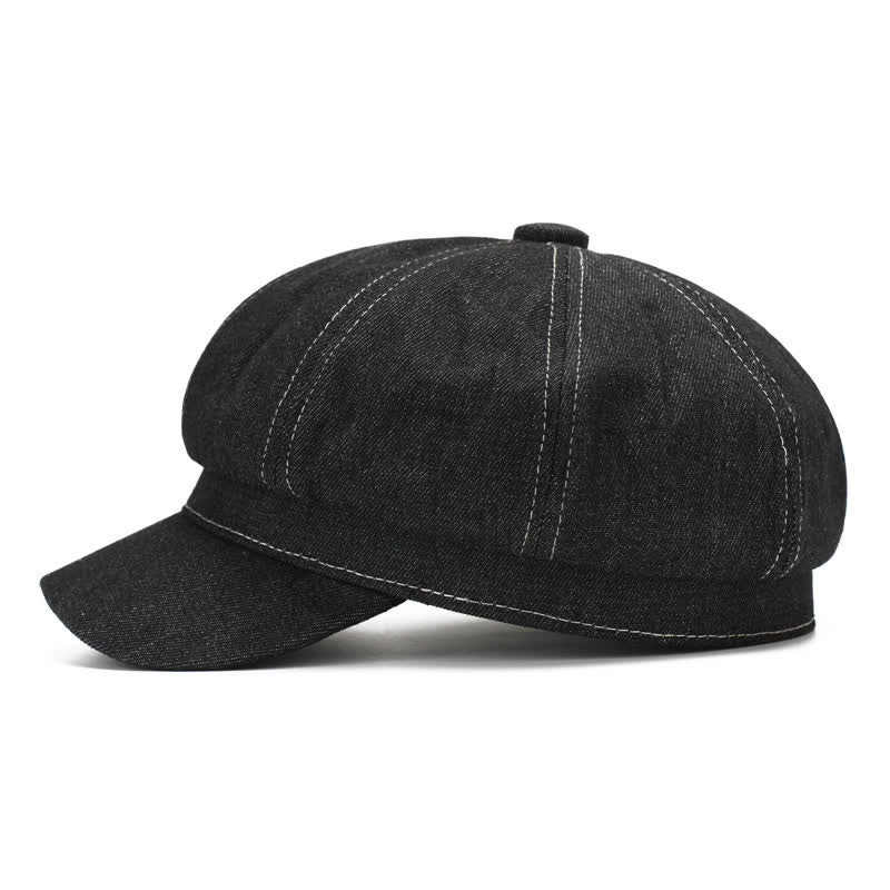 White Line Denim Newsboy Visor Beret Hut - image 1