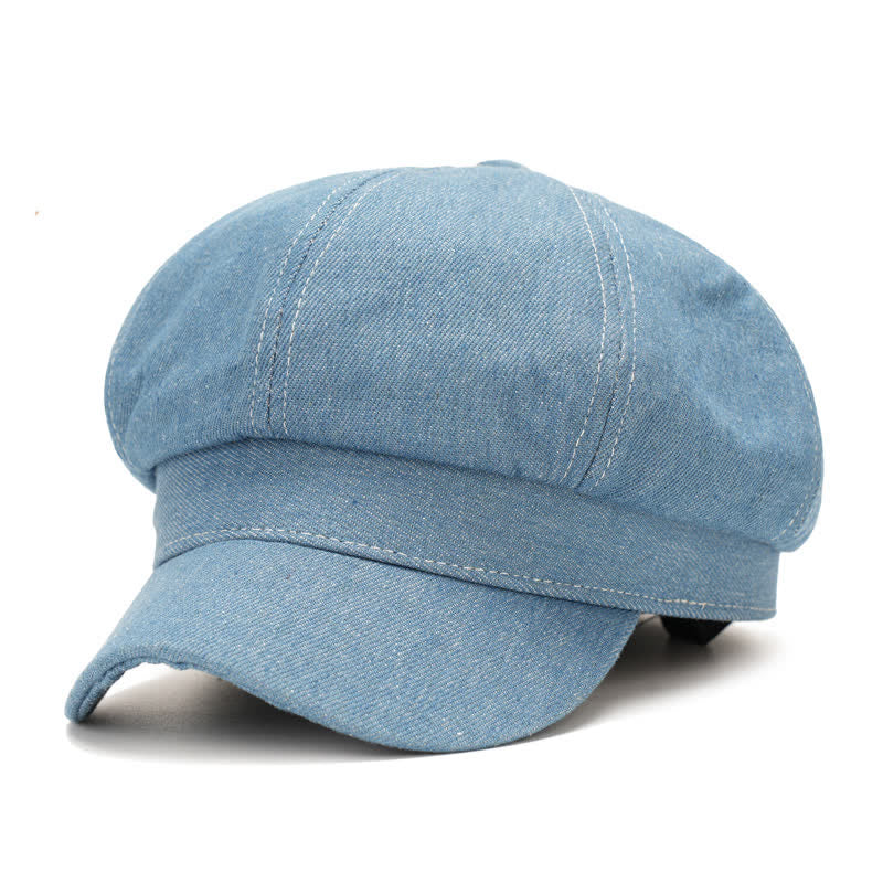 White Line Denim Newsboy Visor Beret Hut - Himmelblau - Verstellbar (20 7/8"-24 /8") - image 10