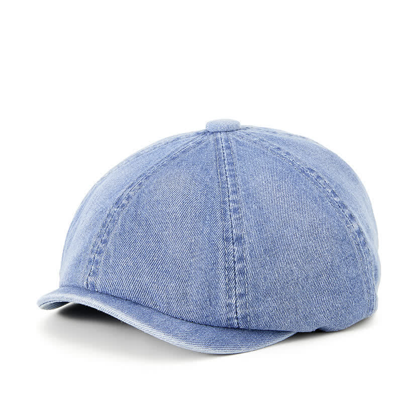 Vintage Wasch-Demin-Barett Hut mit Distressed-Effekt