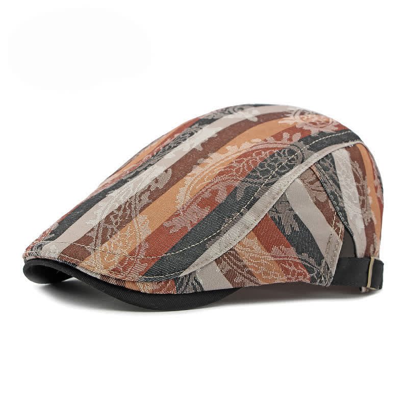 Four Seasons PaIsley Streifen-Baskenmütze - Orange - Verstellbar (21 5/8"-23 5/8") - image 0